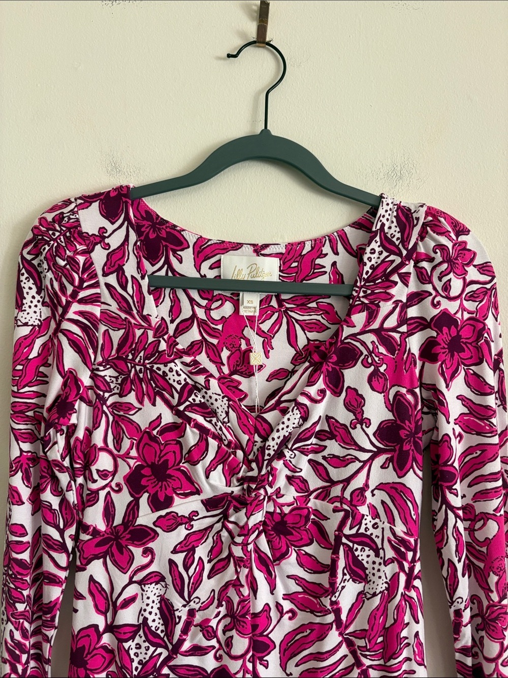 Lilly Pulitzer Pink White Floral Mini Dress Romper With Shorts Size XS - Picture 3 of 12